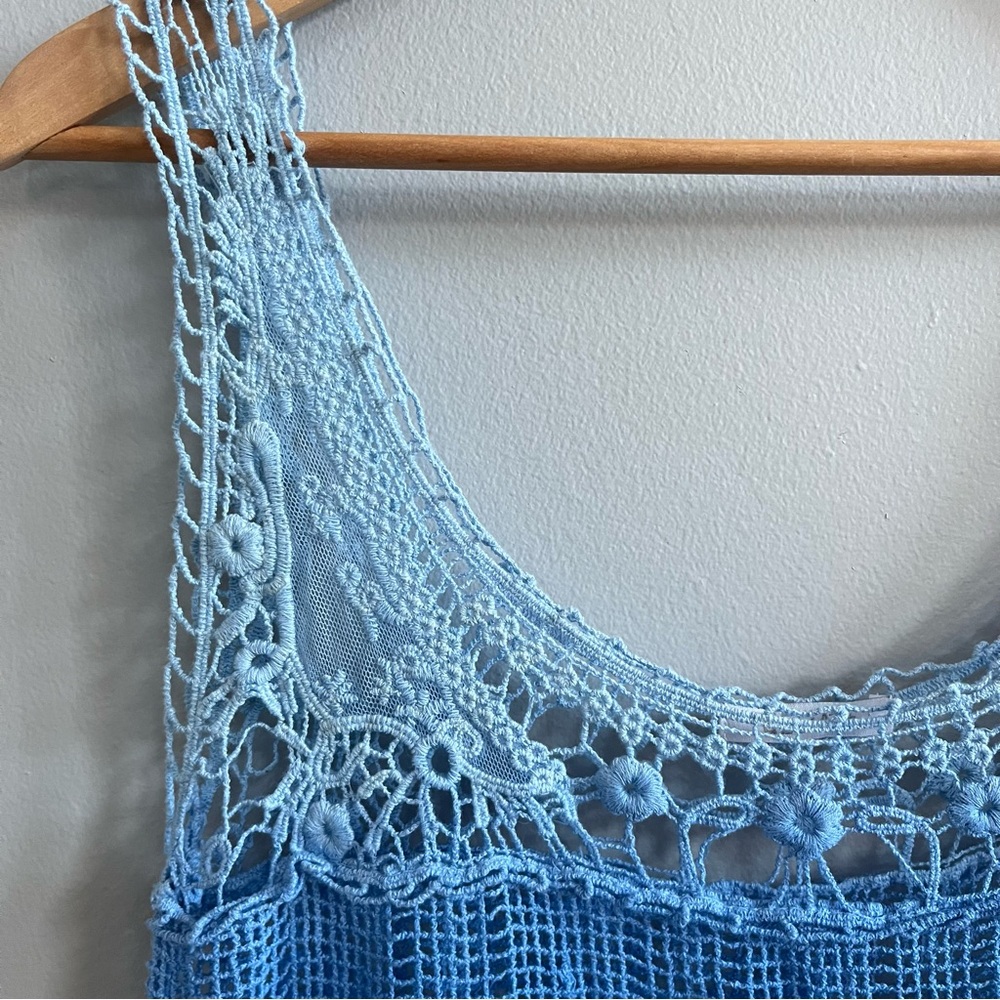 Delia’s Y2K Ombre Crochet Tank Top Size Small Festival Layering Coastal Cowgirl - Picture 4 of 9